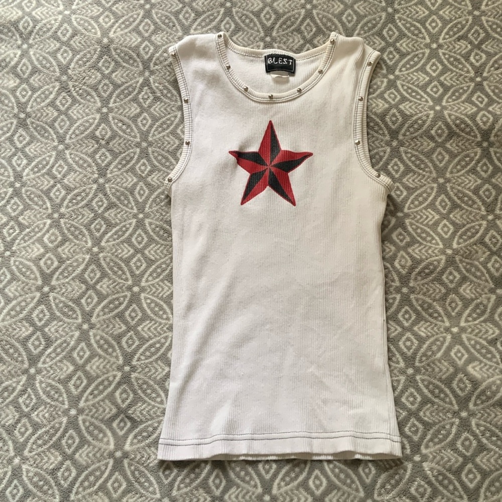 blest star studded tank top